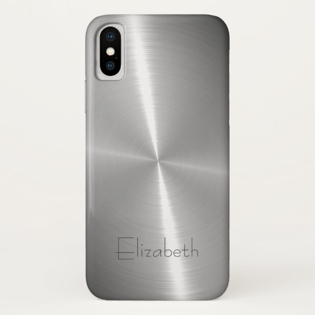 Coques Case-Mate iPhone Cool brillant radial acier métallique (Dos)