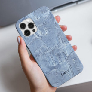 Coque Case-Mate iPhone Cool Cute Blue Jean Effet Nom personnalisé