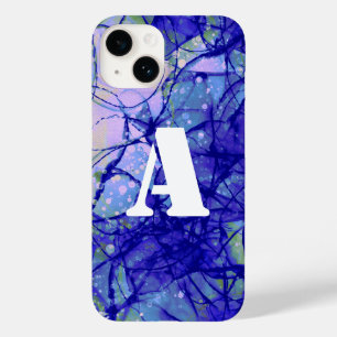 Coque Case-Mate iPhone Cool d'art Abstrait Monogram Blue