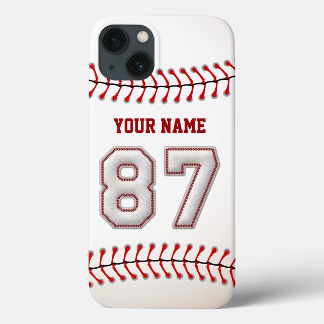 Coques Case-Mate iPhone Cool de baseball pointillé numéro 87 (Verso)