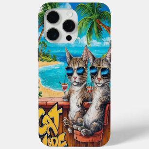 Coque Case-Mate iPhone Cool de Feline : Deux chats à Shades dans un bar