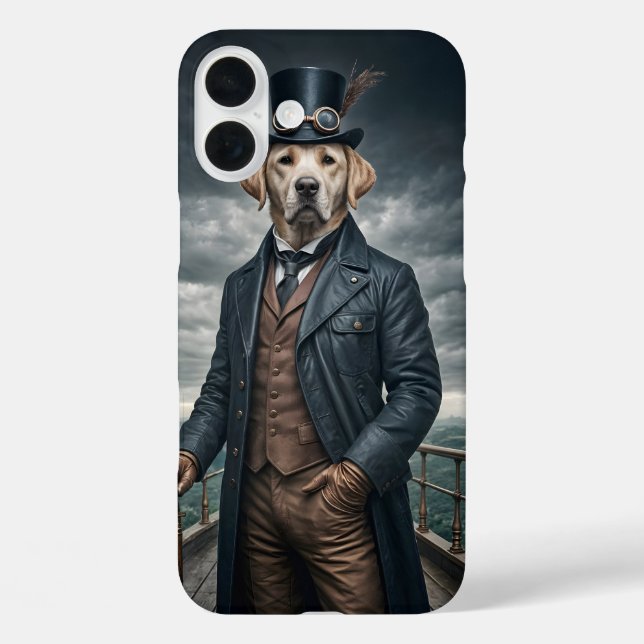 Coques Case-Mate iPhone Cool Elégant Victorian Steampunk Labrador Chien Ar (Verso)