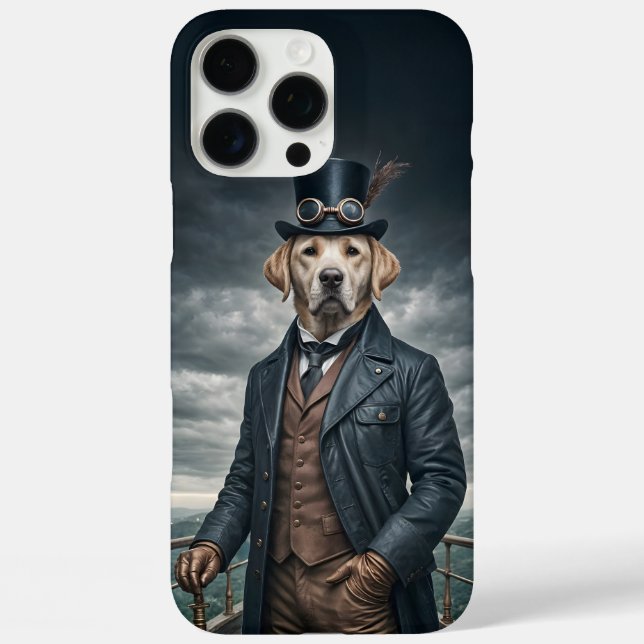 Coques Case-Mate iPhone Cool Elégant Victorian Steampunk Labrador Chien Ar (Verso)