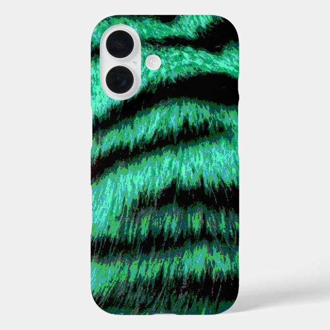 Coques Case-Mate iPhone Cool Green Neon Tiger Stripes (Verso)