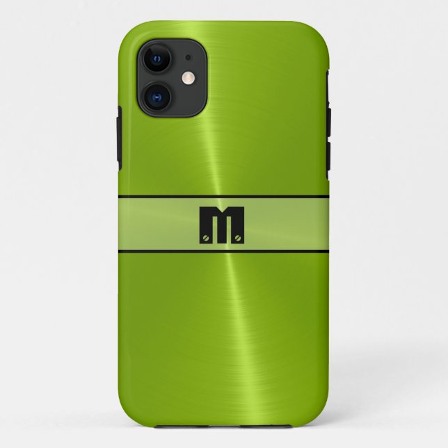 Coques Case-Mate iPhone Cool Lime brillant acier inoxydable métal 2 (Dos)