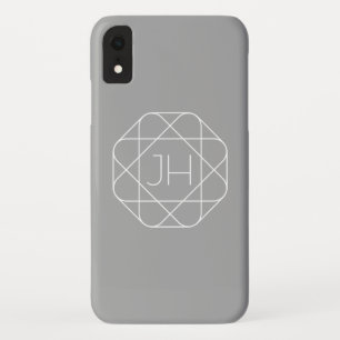 Case-Mate iPhone Case Cool monogram, style vibe Grey & White