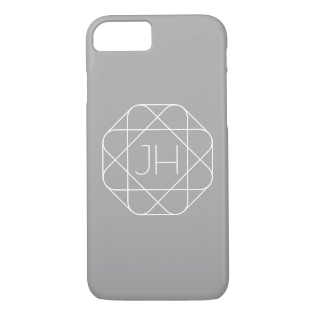 Coques Case-Mate iPhone Cool monogram, style vibe | Grey & White (Dos)