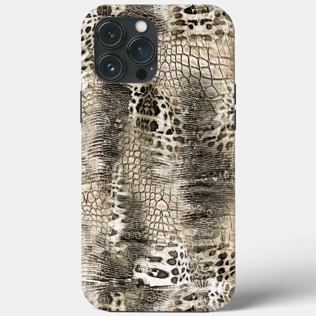 Coques Case-Mate iPhone Cool Neutre Brown Snakeskin Motif (Verso)