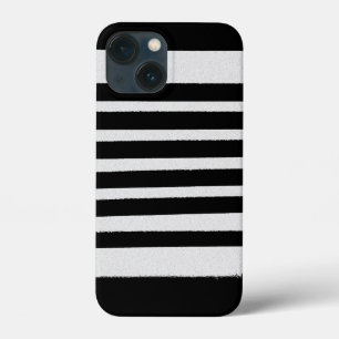 Etui iPhone 13 Mini Cool noir blanc rayures Motifs simples