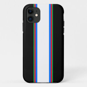 Case-Mate iPhone Case Cool Noir Blanc Rouge Vert Bleu Rayures de course