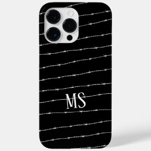 Coque Case-Mate iPhone Cool noir et blanc barbelé motif Monogramme