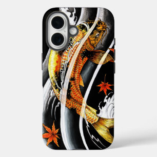 Coque Pour iPhone 16 Cool oriental japonais or Lucky Koi tatouage de po
