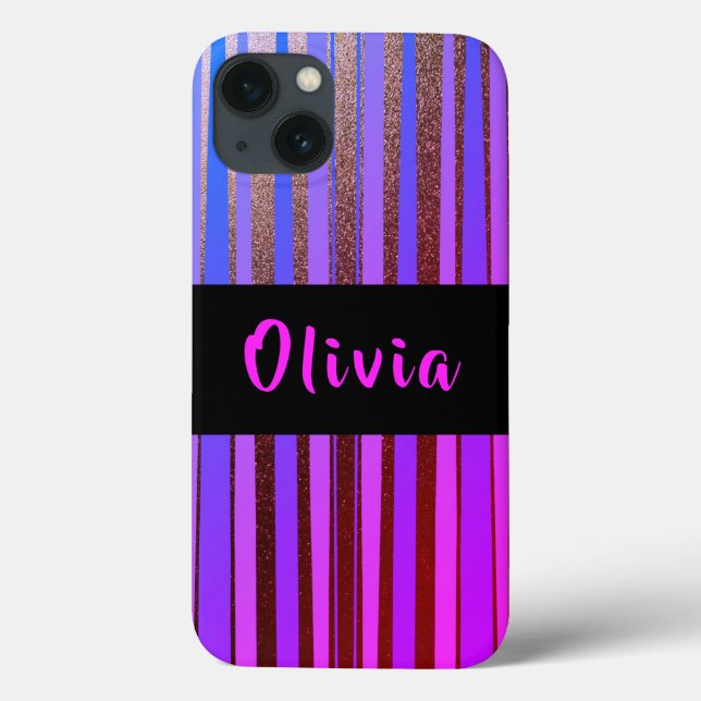 Coques Case-Mate iPhone Cool Personnalisé Parties scintillant Neon Violet  (Verso)