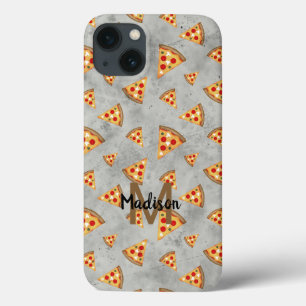 Case-Mate iPhone Case Cool pizza tranches vintage gris motif Monogramme
