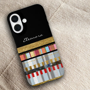 Coque Pour iPhone 16 Cool rayures noir