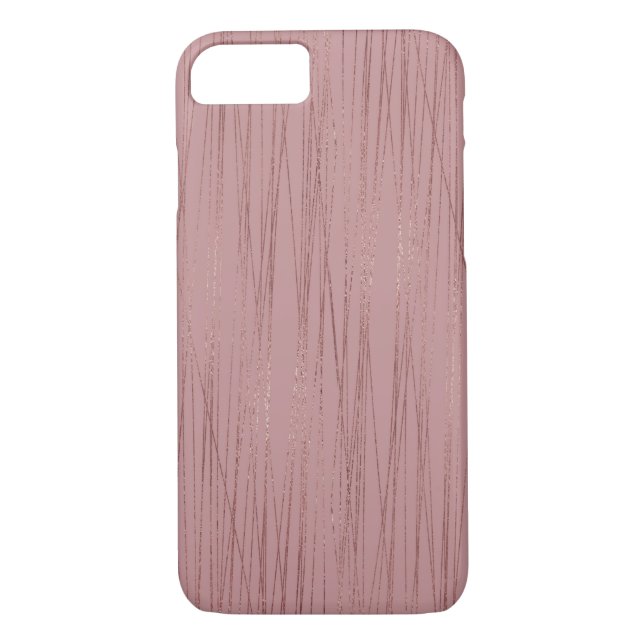 Coques Case-Mate iPhone Cool Rose Gold Foil Motif rayé (Dos)
