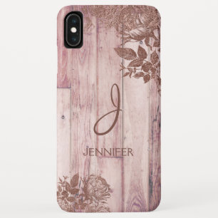Case-Mate iPhone Case Cool Rose Gold Foil Rustique Floral Motif Monogram