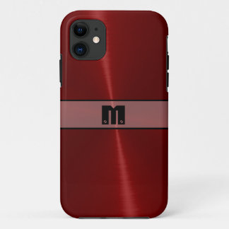Coques Pour iPhone Cool Rouge brillant acier inoxydable métal 14