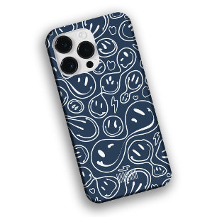 Coque Case-Mate iPhone Cool sourire visage fondre sourire Motif bleu mari