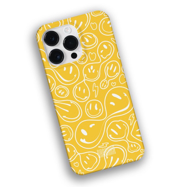 Coques Case-Mate iPhone Cool Sourire visage Melting Sourire Motif jaune (Créateur téléchargé)