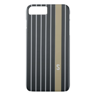 Case-Mate iPhone Case Cool tendance masculin noir gris rayures monogramm