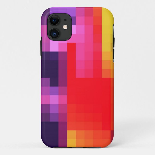 Coques Case-Mate iPhone Cool violet rouge rose mosaïque Motif Abstrait (Dos)