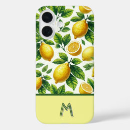 Coque Pour iPhone 16 Cool zesty citrons à motif mongrammé