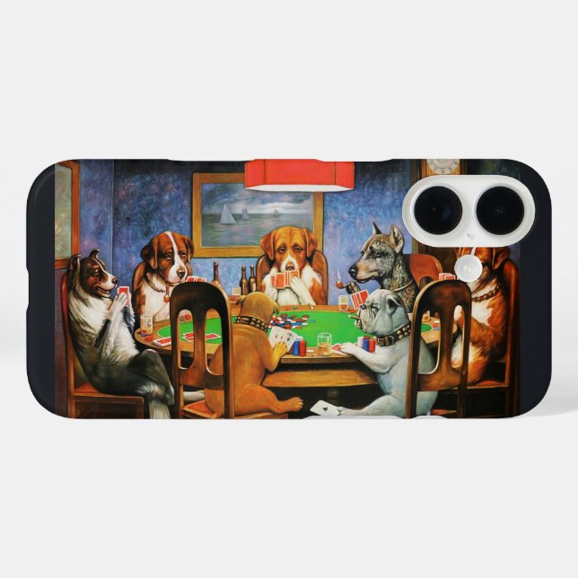 Coques Case-Mate iPhone Coolidge Classique Jeu de Poker pour Chien Art Vin (Verso (horizontal))