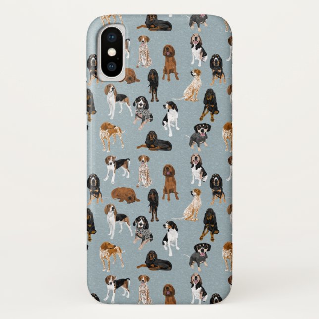 Coques Case-Mate iPhone Coonhounds sur le bleu (Dos)