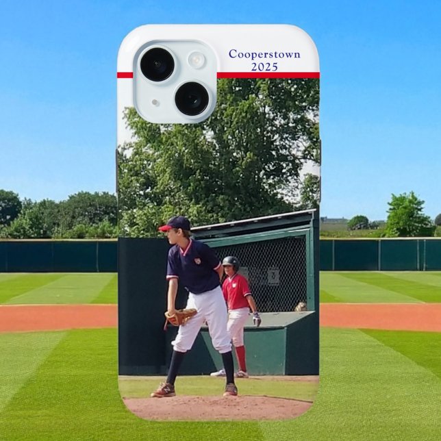 Coques Case-Mate iPhone Cooperstown NY Joueur de Baseball Photo Année Pers (Créateur téléchargé)