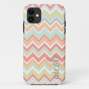 Coque iPhone 11 Copie aztèque à la mode Girly personnalisée
