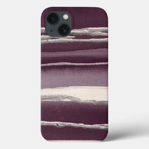 Etui iPhone 13 Copie d'abrégé sur pourpre de rose d'argent