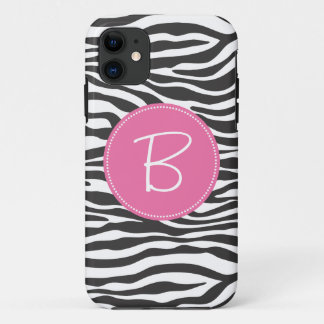 Coque Case-Mate Pour iPhone Copie décorée d'un monogramme de zèbre de mode