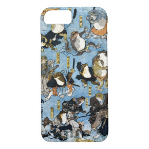Coque iPhone 8/7 Copie d'Ukiyo-e dépeignant des grenouilles comme