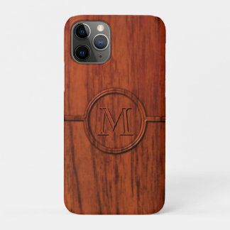 Coque Case-Mate iPhone Copie en bois d'acajou de monogramme
