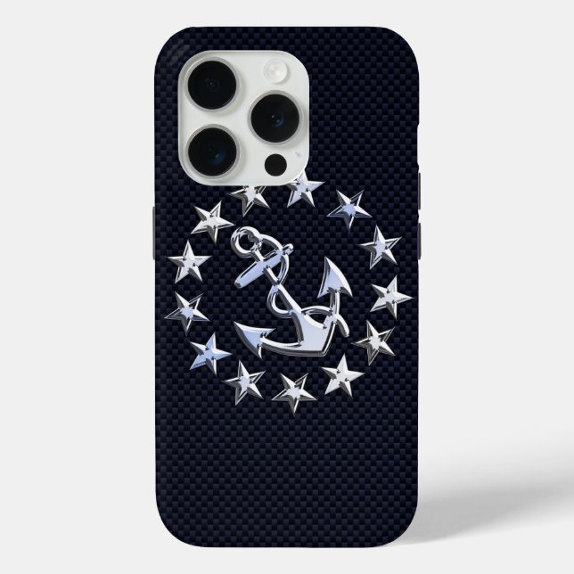 Coques Case-Mate iPhone Copie nautique de drapeau de yacht de chrome de (Verso)