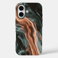 Copper & Teal Marble Flow