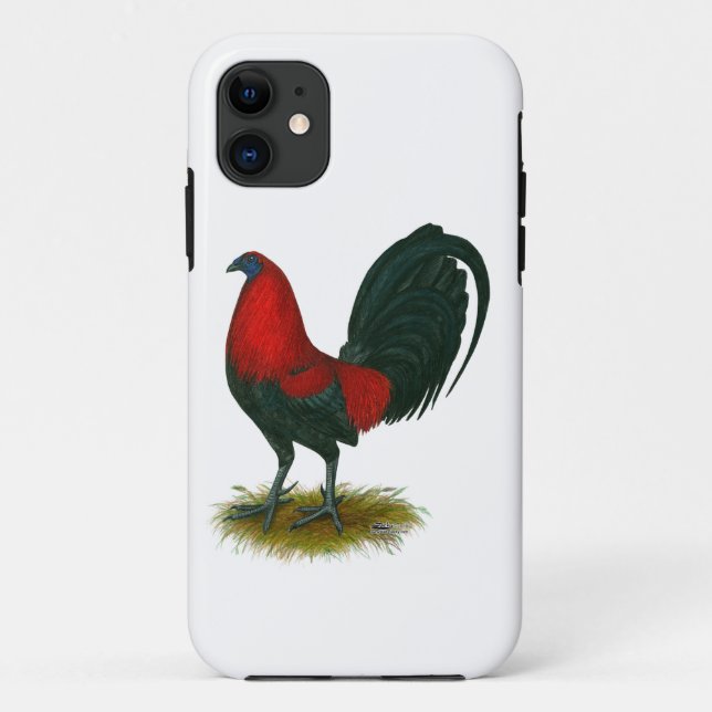 Coques Case-Mate iPhone Coq de combat américain :  Brun Rouge (Dos)