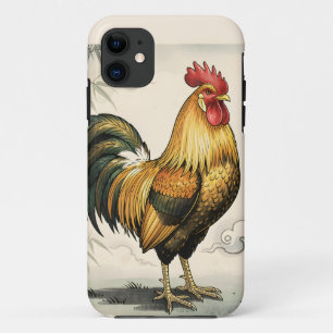 Case-Mate iPhone Case Coq doré art japonais
