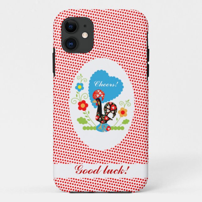 Coques Case-Mate iPhone Coq portugais avec pois rouges (Dos)