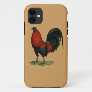 Coque iPhone 11 Coq Rouge Noir BB Américain