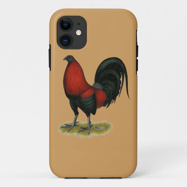 Coques Case-Mate iPhone Coq Rouge Noir BB Américain (Dos)