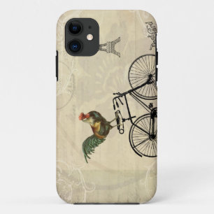 Etui iPhone Case-Mate Coq vintage montant un vélo par Tour Eiffel