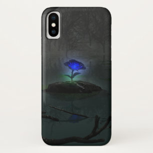 Coque iPhone X Coque-Compagnon d'iPhone de rose de bleu