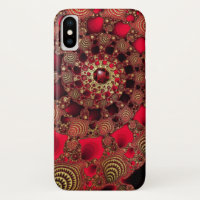 Coque-Compagnon d'iPhone de rubis et d'or