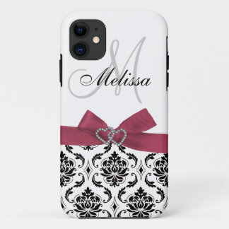 Coque iPhone 11 Coque-Compagnon noir rose personnalisé de l'iPhone