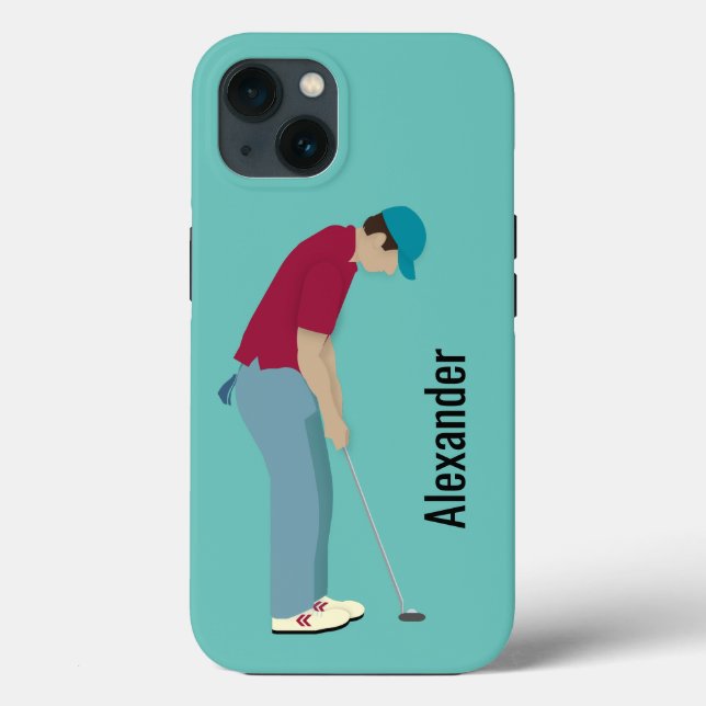 Coques Case-Mate iPhone Coque-coque iphone de golf à thème bleu clair (Verso)
