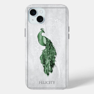 Coque Case-Mate iPhone Coque-coque iphone de Peacock Élégant Vert