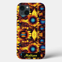 Coque-coque iphone de tournesol lumineux