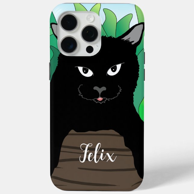 Coques Case-Mate iPhone Coque-coque iphone d'illustration de chat noir (Verso)